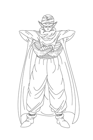 Piccolo Looks Powerful With His Arms Crossed Coloring Page